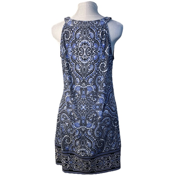 White House Black Market symmetrical print mini dress size M - Picture 2 of 4